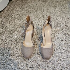 Taupe Ankle Strap Heels